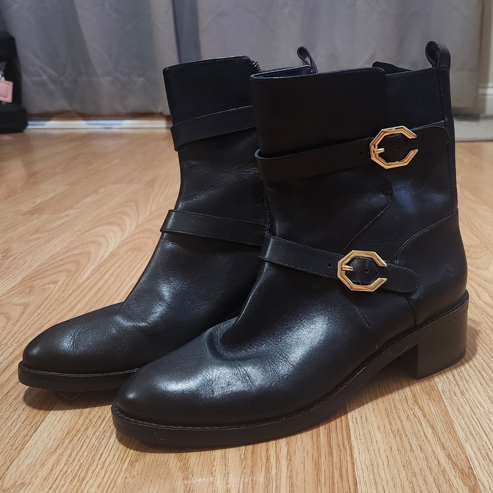 Cole Haan Black Boots with Gold Hardware